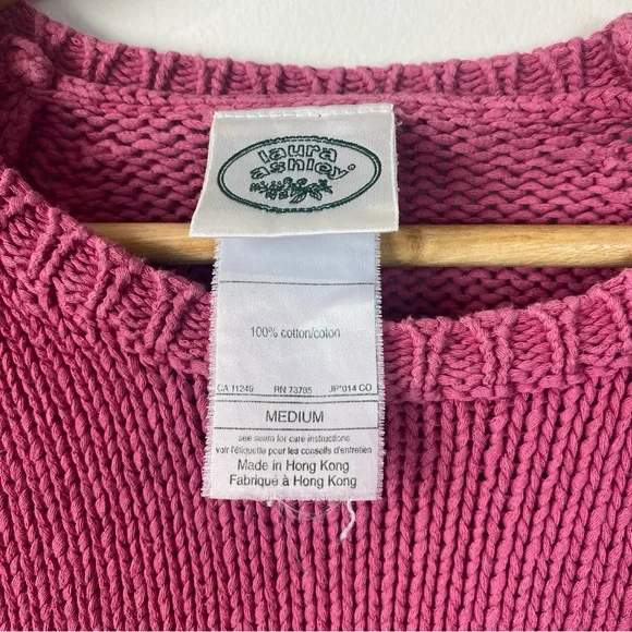 Vintage Pink Knit Laura Ashley Top - Picture 3 of 4
